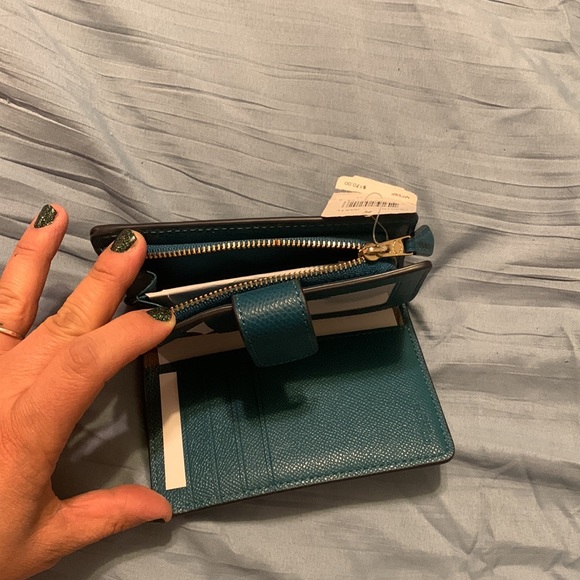 Blue NEW with tag Coach wallet Length: 4in width: 5.5in - Picture 3 of 4